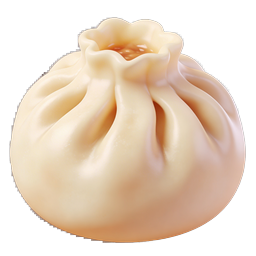 Realistic Steamed Dumpling Icon | Asian Food 3D Render