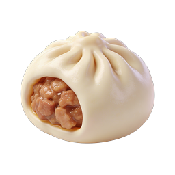 Steamed Dumpling Icon - 3D Realistic Asian Food