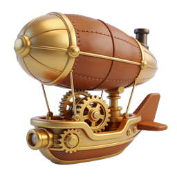 Steampunk Airship Icon | Vintage Victorian Blimp