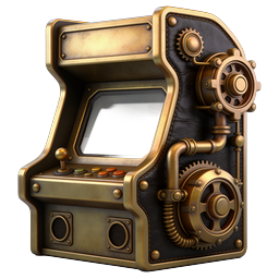 Biểu tượng máy game thùng Steampunk | Tủ game đồng thau cổ điển