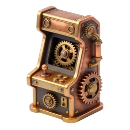 Steampunk Arcade Machine Icon | Vintage Gaming Design