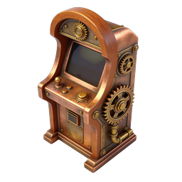 Steampunk Arcade Machine Icon | Vintage Gaming Cabinet