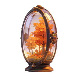 Icono 3D Terrario de Otoño Steampunk - Recipiente de Vidrio Bosque