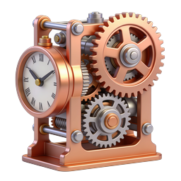 Steampunk Mechanical Clock with Gears Icon
