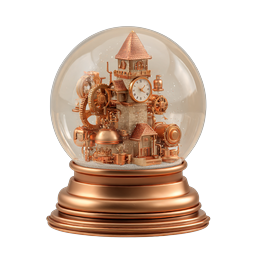 Steampunk Clock Tower Snow Globe - Vintage Decorative Icon