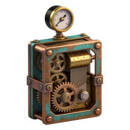 Steampunk Gear Machine Icon | Vintage Mechanical Device