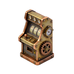 Steampunk Slot Machine 3D Icon - Vintage Casino Gaming