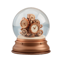 Steampunk Snow Globe with Vintage Clock Gears Icon