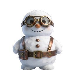Steampunk Snowman Character Icon - Winter Holiday 3D