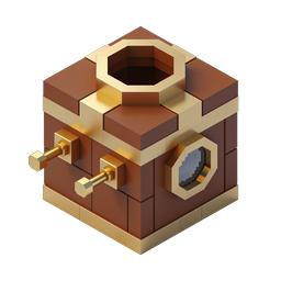 Steampunk Treasure Box 3D Isometric Icon