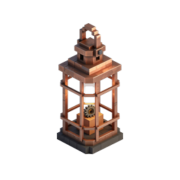 Icona 3D Isometrica Lanterna Voxel Steampunk