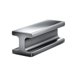 Steel Beam Icon - Metallic I-Beam Construction Symbol