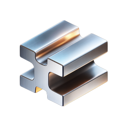 Steel Beam Icon - Industrial 3D Metal Structure
