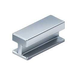 Steel I-Beam Icon - Metallic Construction Symbol