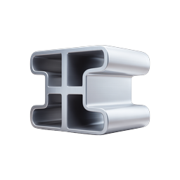 Steel Beam Profile 3D Metal Icon