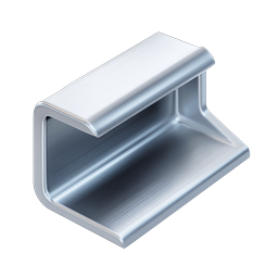 Steel C-Channel Beam Icon | Realistic 3D Metal Profile