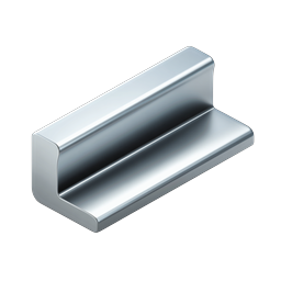 Steel Channel Bar Icon - Realistic Metal 3D Render