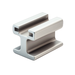 Steel H-Beam Icon | Metallic Structural Beam 3D