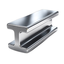 Steel I-Beam Girder Icon - Realistic Metal Construction