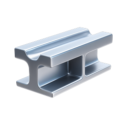 Steel I-Beam Icon | Structural Metal Beam 3D