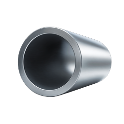 Stainless Steel Pipe Cylinder Icon - Realistic Metal Tube
