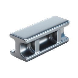 Steel Rail Beam 3D Metal Icon - Industrial Design