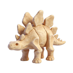 Stegosaurus Dinosaur 3D Icon - Prehistoric Clay Render