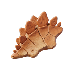 Stegosaurus Fossil Clay 3D Icon