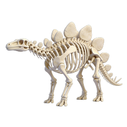 Stegosaurus Skeleton 3D Icon | Prehistoric Dinosaur Fossil