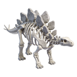 Stegosaurus Skeleton 3D Icon - Prehistoric Dinosaur Fossil