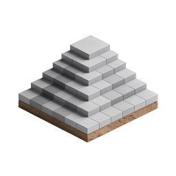 Stepped Pyramid Stone Blocks 3D Icon