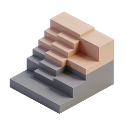 Isometric Stepped Stairs 3D Icon | Growth & Progress