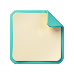 3D Sticky Note Icon - Document & Memo Symbol