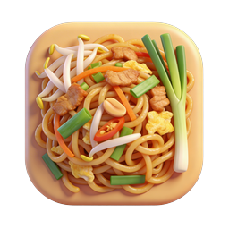 Clay-Style Stir-Fry Noodles Bowl 3D Icon