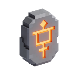 Icono de flecha hacia arriba de piedra - Estilo 3D Isométrico Voxel