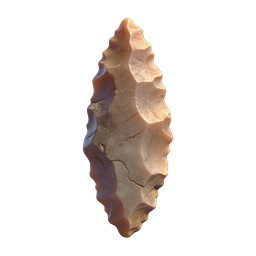 Stone Arrowhead Icon - Prehistoric Flint Tool 3D Render