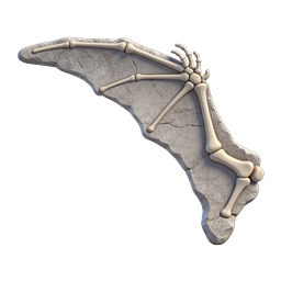 石の骨の翼の化石アイコン - 3Dリアルレンダリング