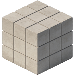 Realistic Stone Brick Cube 3D Icon for Construction