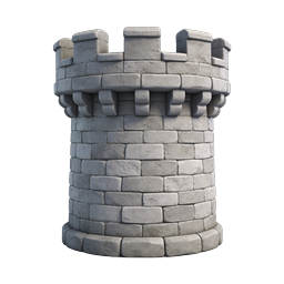 Stone Castle Tower Icon - Medieval Fortress 3D Render