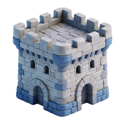 Icona torre di castello in pietra 3D - Fortezza medievale