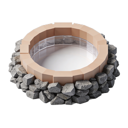 Runder Steinbrunnen - 3D-gerenderte Architektur-Ikone