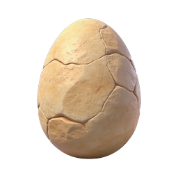 Realistic Stone Cracked Egg 3D Render Icon