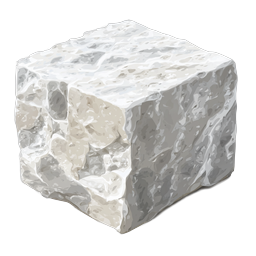 Realistic Stone Cube 3D Block Icon