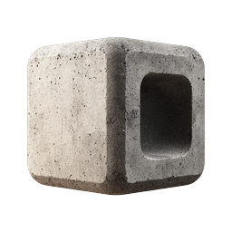 Stone Cube with Carved Cavity - Realistic 3D Render Icon