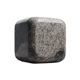 Realistic Stone Cube Icon - 3D Granite Block