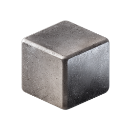 Realistic Stone Cube 3D Icon - Gray Granite Block