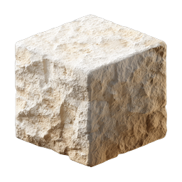 Realistic Stone Cube 3D Icon - Natural Sandstone Block