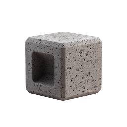 Stone Cube 3D Icon - Realistic Pumice Texture