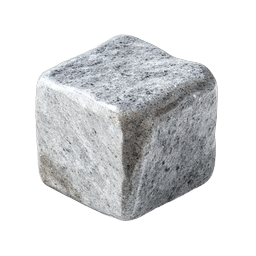 Realistic Granite Stone Cube Icon | 3D Block Illustration