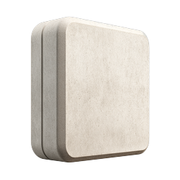 Stone Cube 3D Icon - Minimalist Geometric Block Design